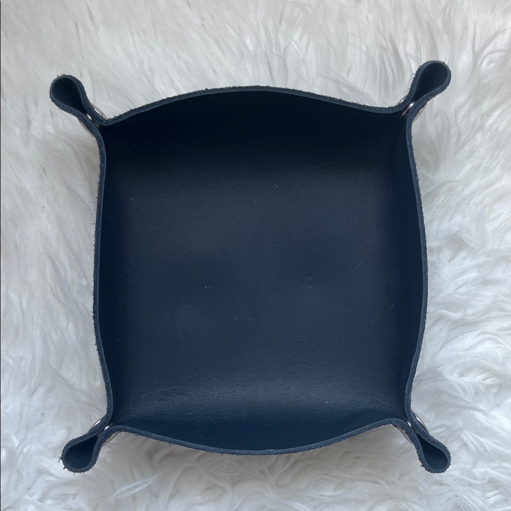 New Leather Catchall Tray, Valet Tray, in Deep Navy